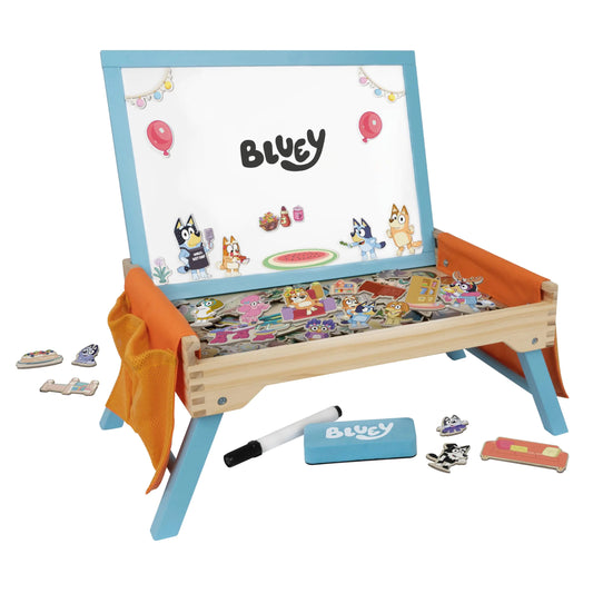 Bluey Creation Station – 100 Piece Wooden Creation Station Ideal for Coloring and Drawing – FSC Certified for Children 3 Years and Up