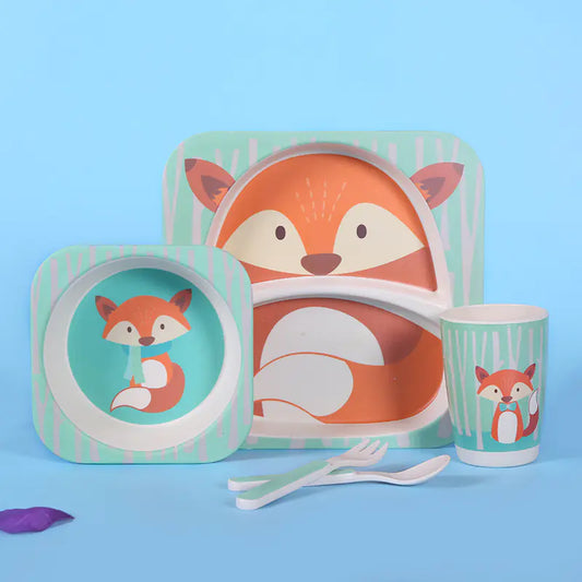 Eco-Friendly Bamboo Fiber Kids Dinnerware Set