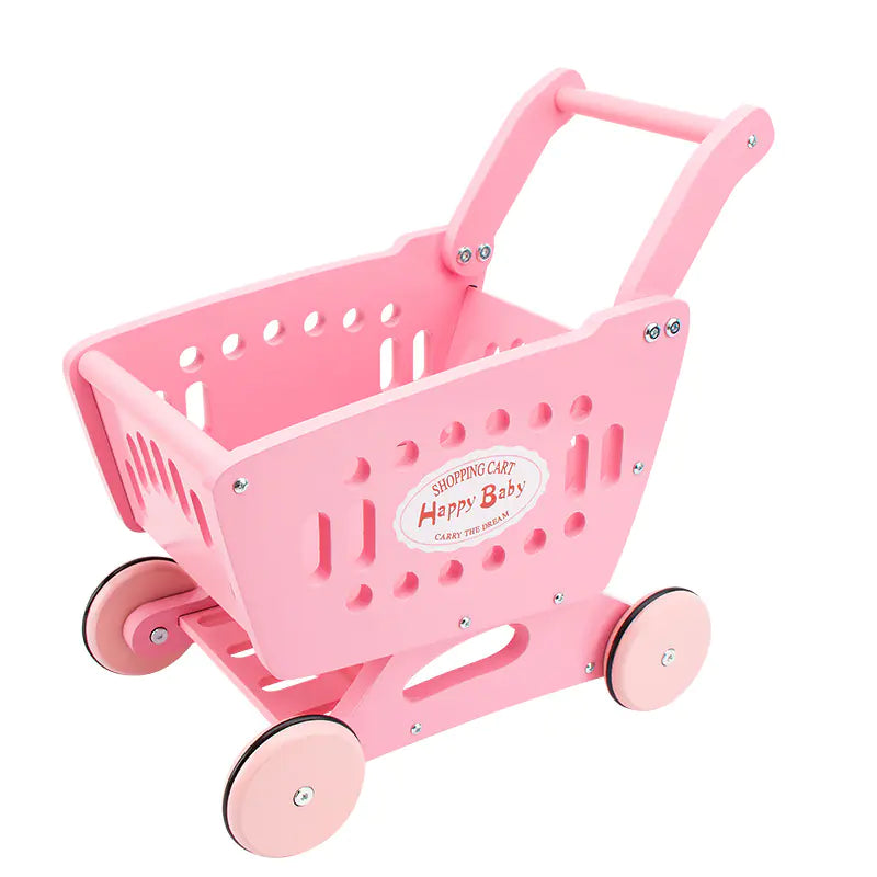 Wooden Bear Shopping Cart with Play Vegetables Toy