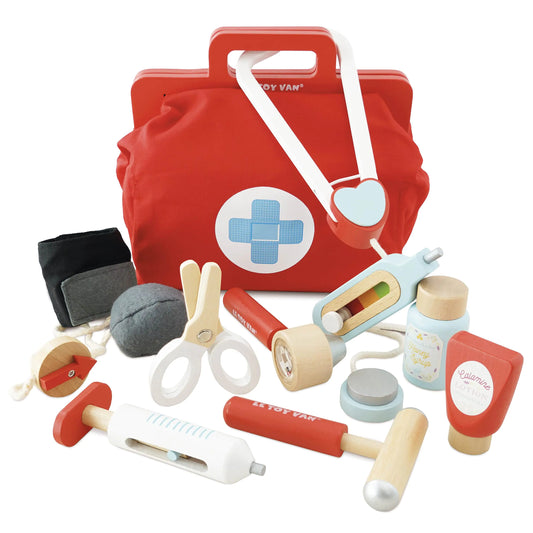 Children's Wooden Medical Role Play Kit | Vintage Doctor's Set for Boys & Girls, Ages 3+