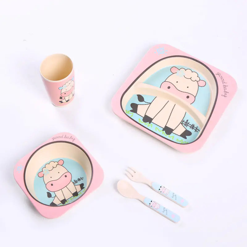 Eco-Friendly Bamboo Fiber Kids Dinnerware Set