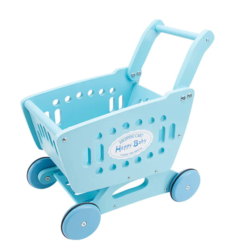 Wooden Bear Shopping Cart with Play Vegetables Toy